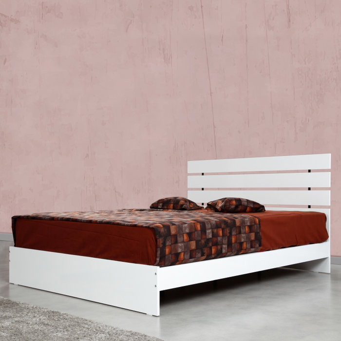 Hanah Home Somier Doble 150 - Shiny White para Colchón de 150x200cm Blanco